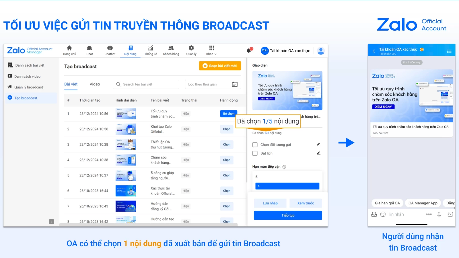 Soạn & gửi broadcast hiệu quả